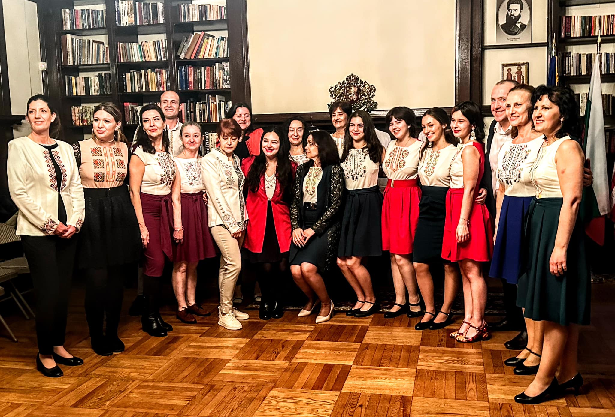 Fashion review of clothes with folk motifs at the Consulate General of Bulgaria in New York